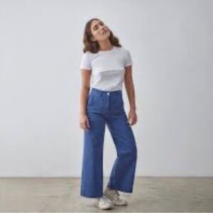 Everlane Blue High-Rise Wide-Leg Jeans